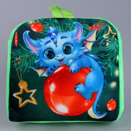 Baby backpack "Dragon on a Christmas ball", p. 24 × 24 cm-1