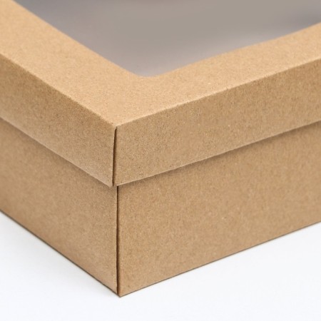The box is folding, the lid is, with a window, craft, 21 x 15 x 7 cm-2