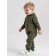Children's overalls on Mowbaby Dino zipper, height 62 cm, green color