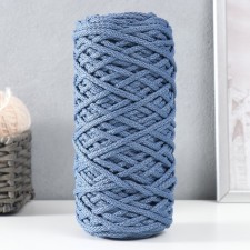 Knitting cord 100% polyester, width 5 mm 100m (jeans)