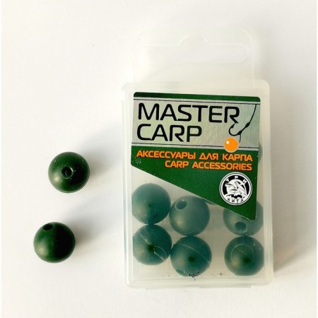 Bead, box, silicone, d = 11 mm, 10 pcs, green color