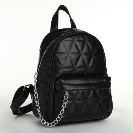 Women's backpack on lightning, black color