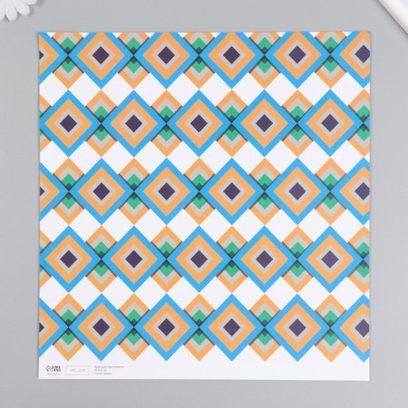 Scrapbooking paper bilateral "rhombus" density 180 g 30.5x32 cm-2