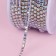 Chain with rhinestones, with holography, metal, glass, 2.5 mm, 9 ± 1 m, silver color