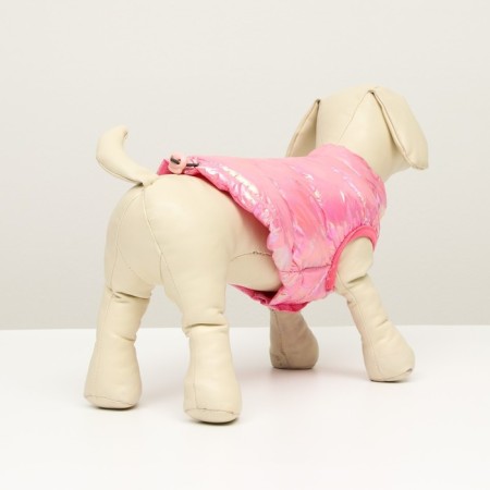 Dog jacket two -sided with weighting, size 10 (DS 25 cm, OG 34 cm, Osh 24 cm), pink-2