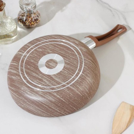 Deep pan Kantry, D = 22 cm, glass cover, plastic handle, anti -stick coating, brown color-2