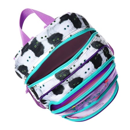 School backpack 38 x 27 x 17, ergonomic back, Devente Attomex Basic, Meow Cat "Sirens 70333438-7