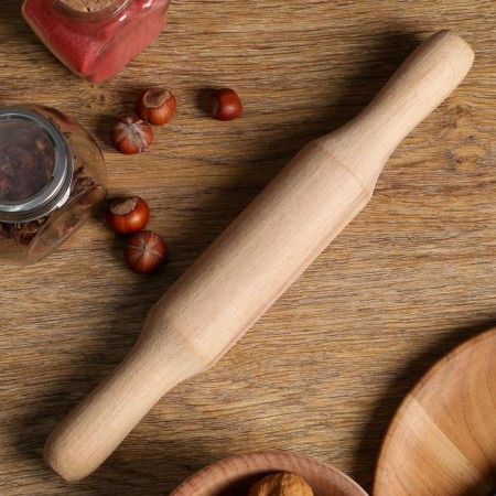 Wooden rolling pin, beech, 30 cm