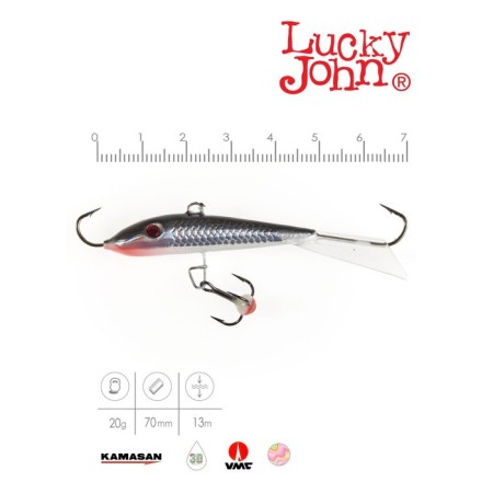 Balancir Lucky John Fin 5 + tee, 7 cm, color 13h blister-1