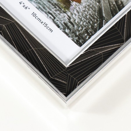 Photo frame plastic 10x15 cm "Abstraction of the Black lines" silver 1.5x13.5x18.5 cm-3
