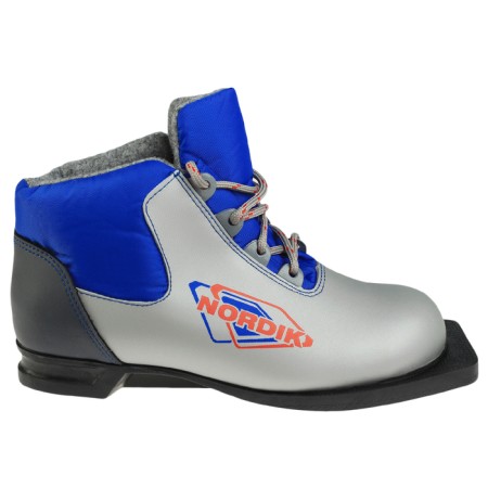 Skine ski boots Nordik 43/2, NN75, p. 30, the color is silver, the logo is red