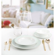 Arya Home Elegant Jade dishes, 24 objects, white color