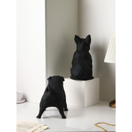 A set of figures "Bulldog", geometry, polystone, 34 cm, black color-1