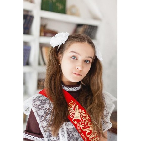 Hair elastic band Bant "Schoolgirl" Lace Rose, D-10 cm, white-3