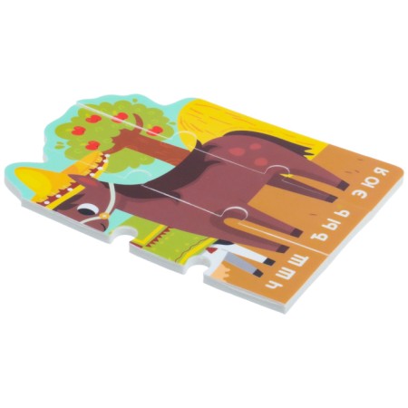 Soft puzzle for kids "Alphabet: Farm", 9 parts, crumb I-10