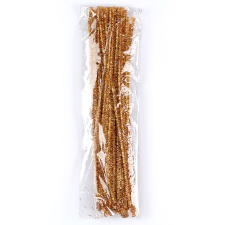 Wire with pile for crafts "Shine", set 50 pcs, size 1 pc: 30 × 0.6 cm, gold color-4