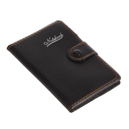 Notebook with A7 handle, 65 sheets in a ruler, PVC cover with a button fastener-1