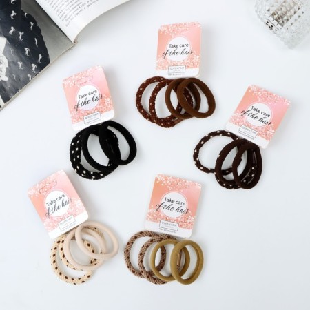 Hair gum "Milena" (set 4 pcs) Classic peas, 4 cm, mix-1