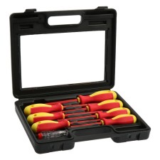 A set of dielectric screwdrivers DEKO HT04, PH0-1-2, SL3-5-6, 100-150 mm, 8 pcs.