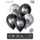 Shar Latex 12 "Moto Birthday", set of 50 pcs., Color silver, black chrome