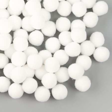 A set of textile details for the decor "bombs" 100 pcs. set, size 1 pc. 1.2 cm, white color-1