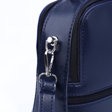 Bag Cross-Bodi with a zipper, blue color-4