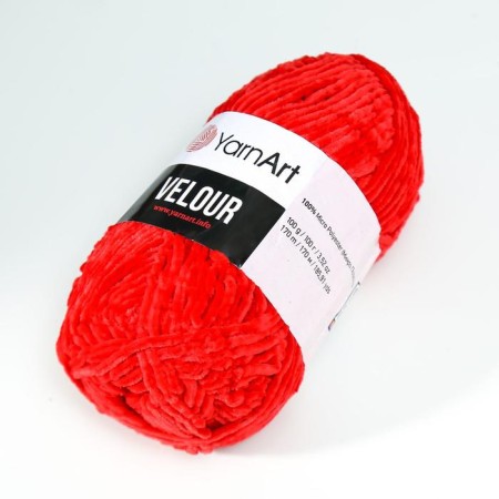 Yarn "Velour" 100% micropoliester 170m/100g (846 red)-4