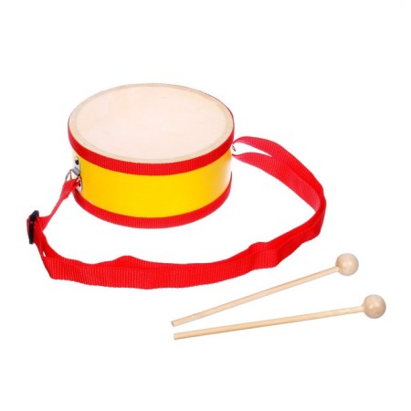 Toy drum, with sticks, on the tape, paper membrane, size: 15 × 15 × 7 cm-6