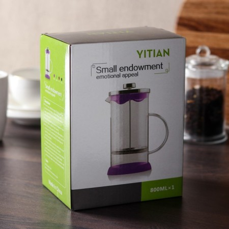 Kelly Kelly press teapot, 800 ml, glass, green color-2
