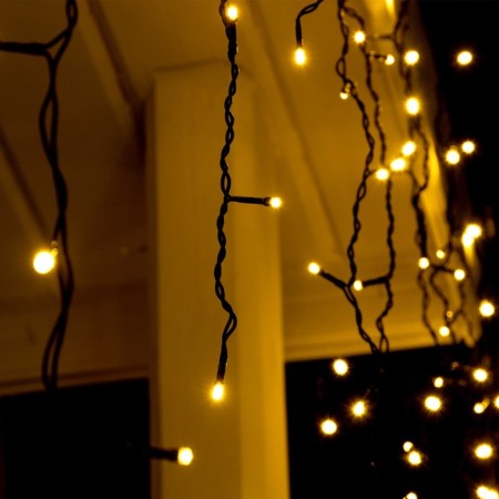 Garland "fringe" 3 × 0.9 m, IP44, UMS, dark thread, 232 LED, glow warm white, 220 V-2