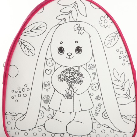 Baby's backpack "Bunny with a bouquet", 23*20.5 cm, lightning department-4