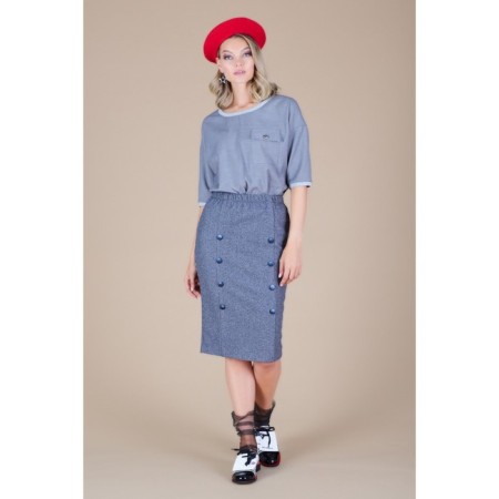 Women's skirt, size 44, gray color