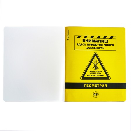 Subject notebook, 48 sheets, cage, geometry, Erichkrause "BENFORMED", plastic cover silk-screen cover, Bellar Beliges 100%, info block-2
