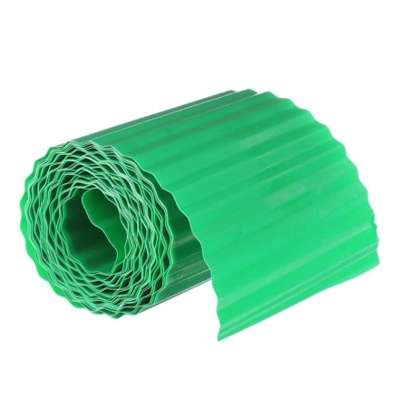 Border tape, 0.2 × 9 m, thickness 0.6 mm, plastic, corrugation, green, Greengo-9