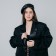 Leather beret, black color, rr 56cm
