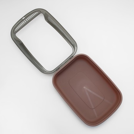 Toilet with transparent sides with a scoop and filter, 50 x 34 x 18 cm, brown-8