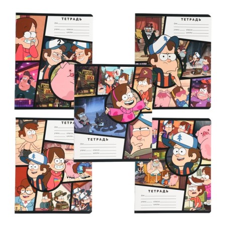 Notebook in a cage 18 sheets, 5 types of mix, cover coated cardboard, gravity farz-7