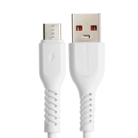 ONE Depot S08WM, microUSB - USB, 2.4 A, 1 meter, white-1