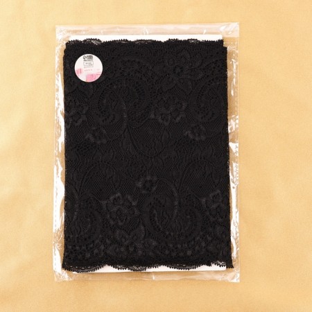 Lace elastic fabric, 190 mm × 2.7 ± 0.5 m, black color-3