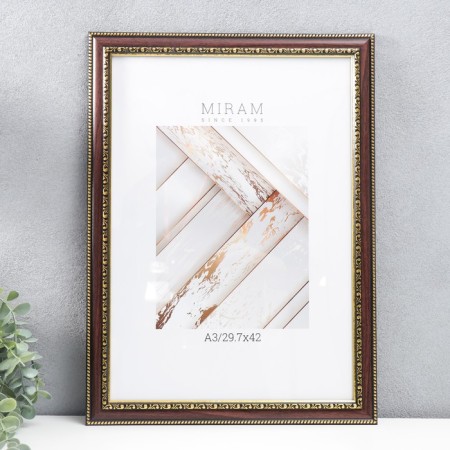 Photo frame Plastic "Mira" 29.7x42 cm, (A3) Wenge (plastic screen)
