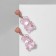 Earrings plastic "bears" with hearts, pink color in gold