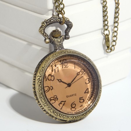 Pocket clock "Bronze frame", quartz, on a chain 80 cm, d-4.5 cm-3