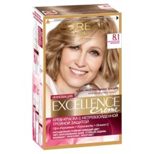 Крем-краска для волос L'Oreal Excellence Creme, тон 8.1 светло-русый пепельный