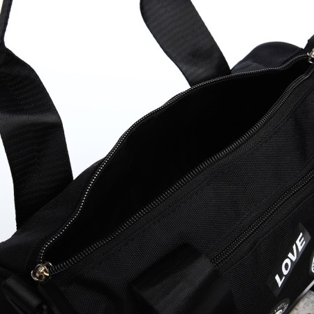 Youth bag with zipper, black color-5