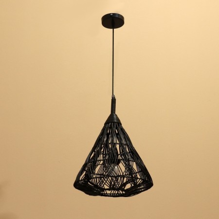 Lamp ceiling from Rotan "Salamet" 1x120W, E27, 30x30x40 cm, black-1