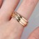 Ring "rotation", white color in gold, 17 size