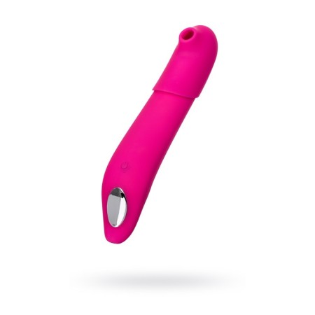 Stimulator 2 in 1, pulsation and vacuum-wave stimulation, silicone, pink color, 20.5 cm