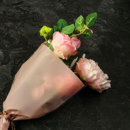 Package Flower cone, pink, 28x9x44cm ± 1cm-4