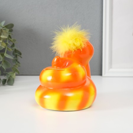 Piggy bank Ceramics "Red -haired snake with fluffy hairstyle" 10.5x13.9x12.3 cm-5