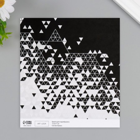 Scrapbooking paper "Triangles in details" density 180 grams set 10 pcs 15.5x17 cm-2